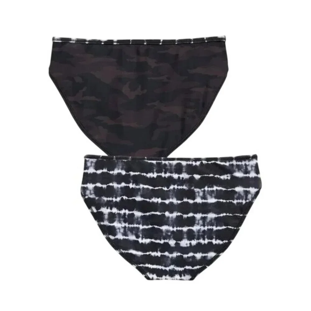 Athela Girl Reversible Black White Camo Bikini Bottoms XS/6